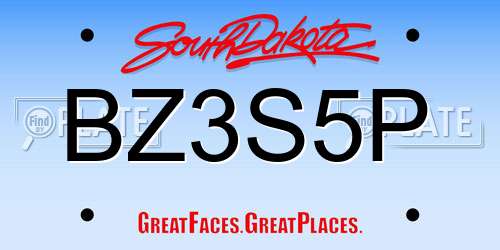 BZ3S5P South Dakota License Plate