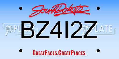 BZ4I2Z South Dakota License Plate