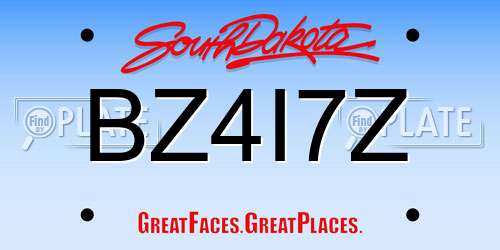 BZ4I7Z South Dakota License Plate