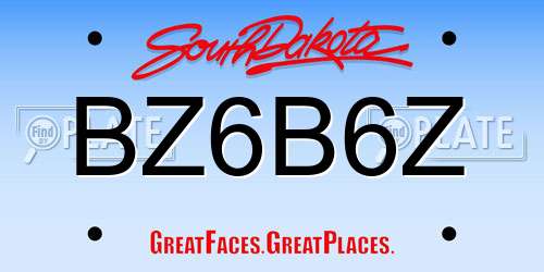 BZ6B6Z South Dakota License Plate