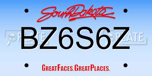 BZ6S6Z South Dakota License Plate