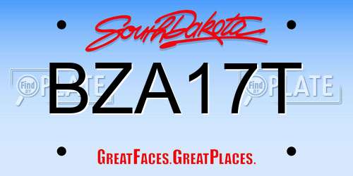 BZA17T South Dakota License Plate