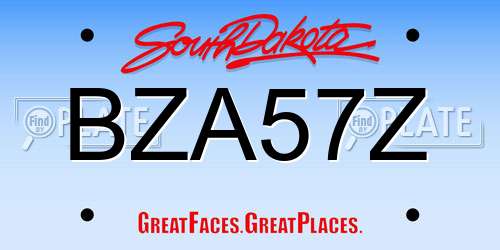 BZA57Z South Dakota License Plate