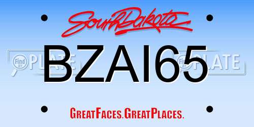 BZAI65 South Dakota License Plate