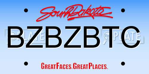 BZBZBTC South Dakota License Plate