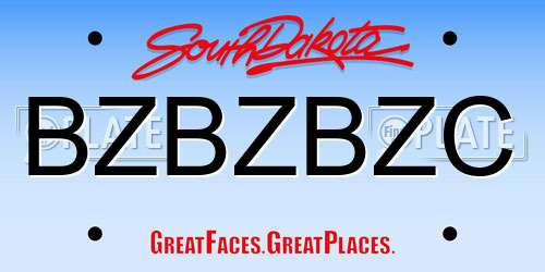 BZBZBZC South Dakota License Plate