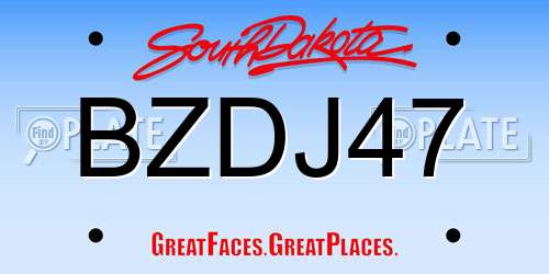 BZDJ47 South Dakota License Plate