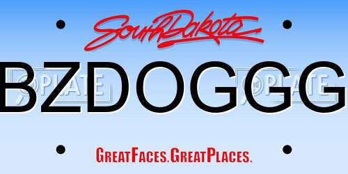 BZDOGGG South Dakota License Plate