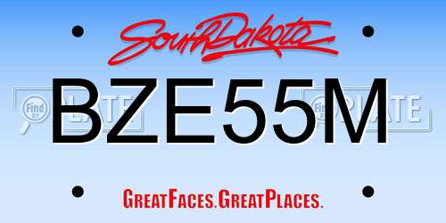 BZE55M South Dakota License Plate