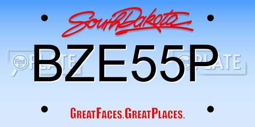 BZE55P South Dakota License Plate