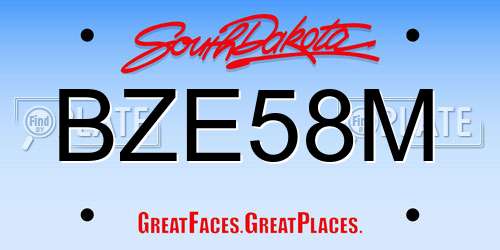 BZE58M South Dakota License Plate
