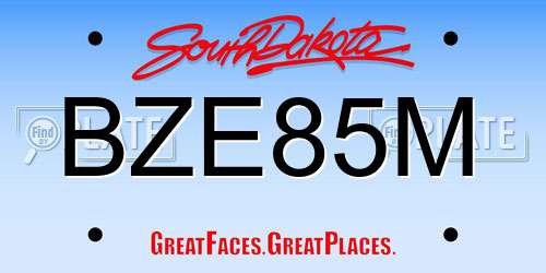 BZE85M South Dakota License Plate