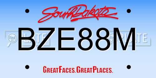 BZE88M South Dakota License Plate