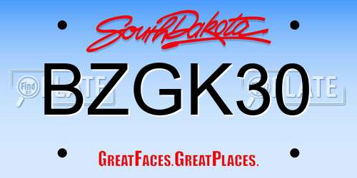 BZGK30 South Dakota License Plate