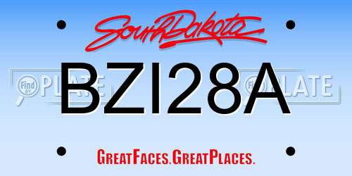 BZI28A South Dakota License Plate