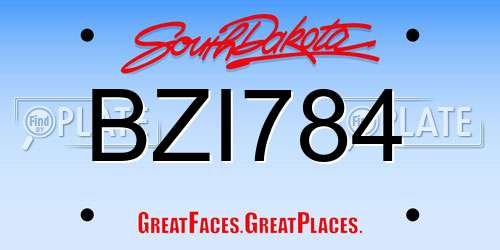 BZI784 South Dakota License Plate