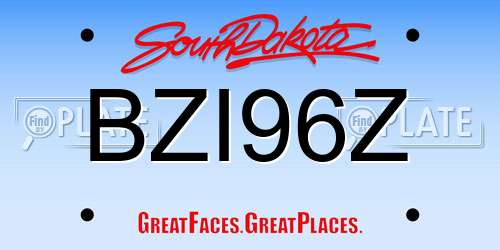 BZI96Z South Dakota License Plate