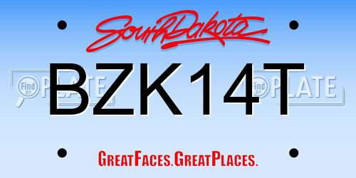 BZK14T South Dakota License Plate