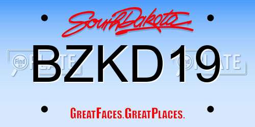 BZKD19 South Dakota License Plate