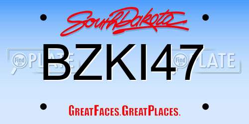 BZKI47 South Dakota License Plate