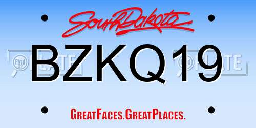 BZKQ19 South Dakota License Plate