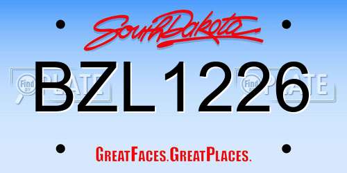 BZL1226 South Dakota License Plate