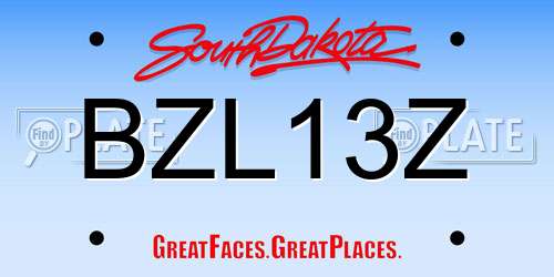 BZL13Z South Dakota License Plate