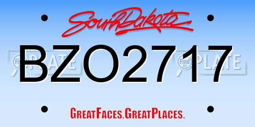 BZO2717 South Dakota License Plate