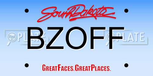 BZOFF South Dakota License Plate