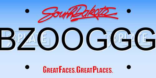 BZOOGGG South Dakota License Plate