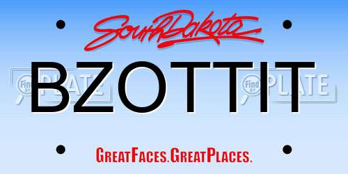 BZOTTIT South Dakota License Plate