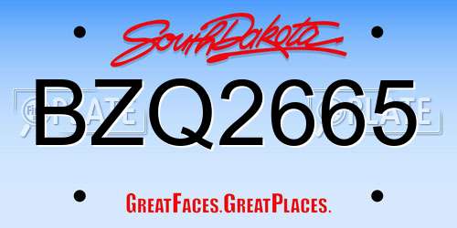 BZQ2665 South Dakota License Plate