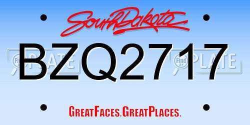 BZQ2717 South Dakota License Plate