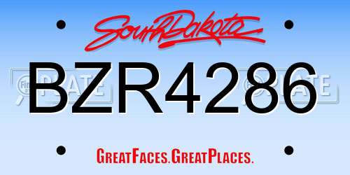 BZR4286 South Dakota License Plate