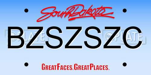 BZSZSZC South Dakota License Plate
