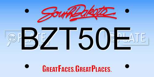 BZT50E South Dakota License Plate