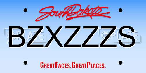 BZXZZZS South Dakota License Plate