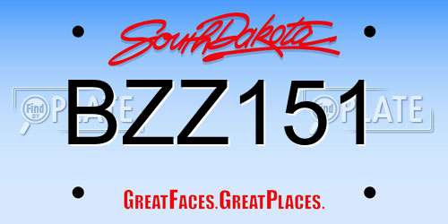 BZZ151 South Dakota License Plate