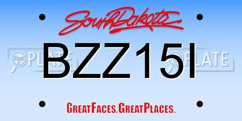 BZZ15I South Dakota License Plate