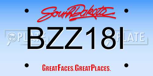 BZZ18I South Dakota License Plate