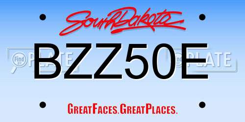 BZZ50E South Dakota License Plate
