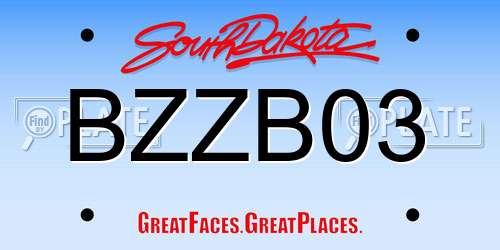 BZZB03 South Dakota License Plate