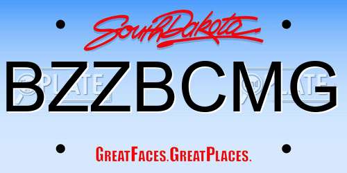 BZZBCMG South Dakota License Plate