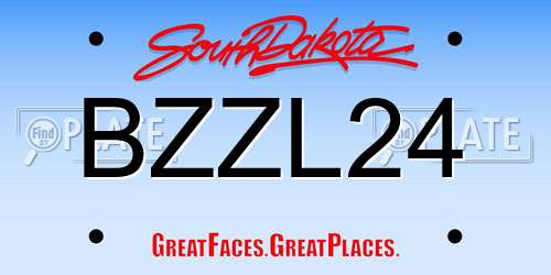 BZZL24 South Dakota License Plate