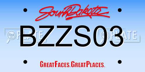 BZZS03 South Dakota License Plate