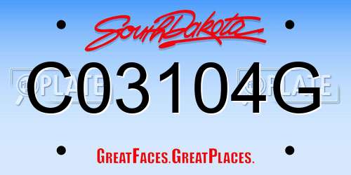 C03104G South Dakota License Plate