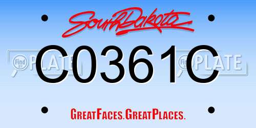 C0361C South Dakota License Plate