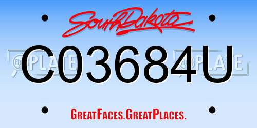 C03684U South Dakota License Plate