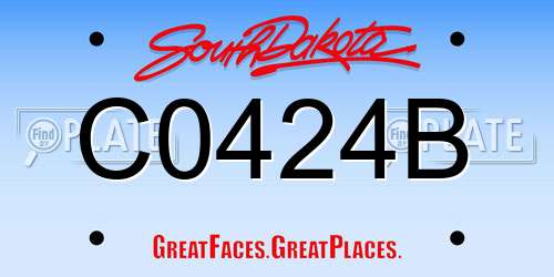 C0424B South Dakota License Plate