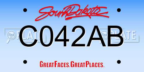 C042AB South Dakota License Plate
